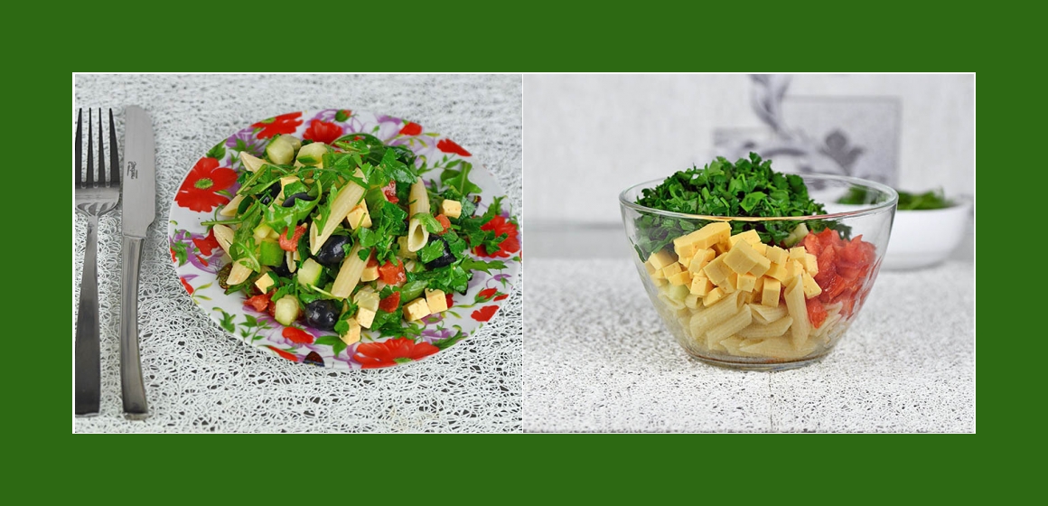 gemischter Salat Käse-Oliven-Salat