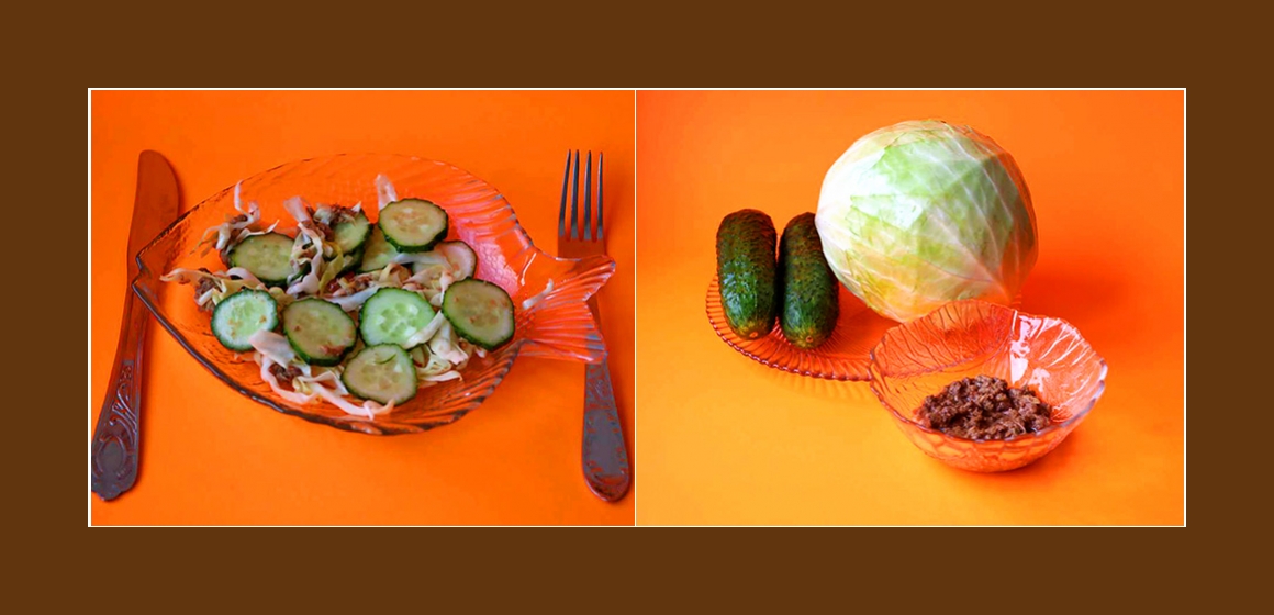Frischer Kohl-Gurken-Salat mit Thunfisch