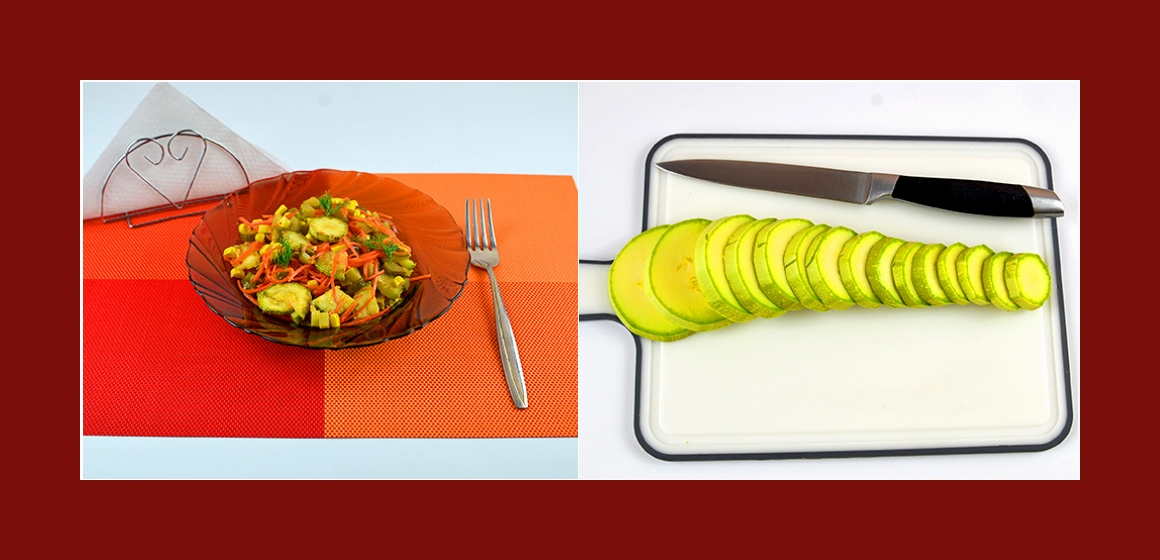 Zucchini-Möhren-Gurken-Mais-Salat
