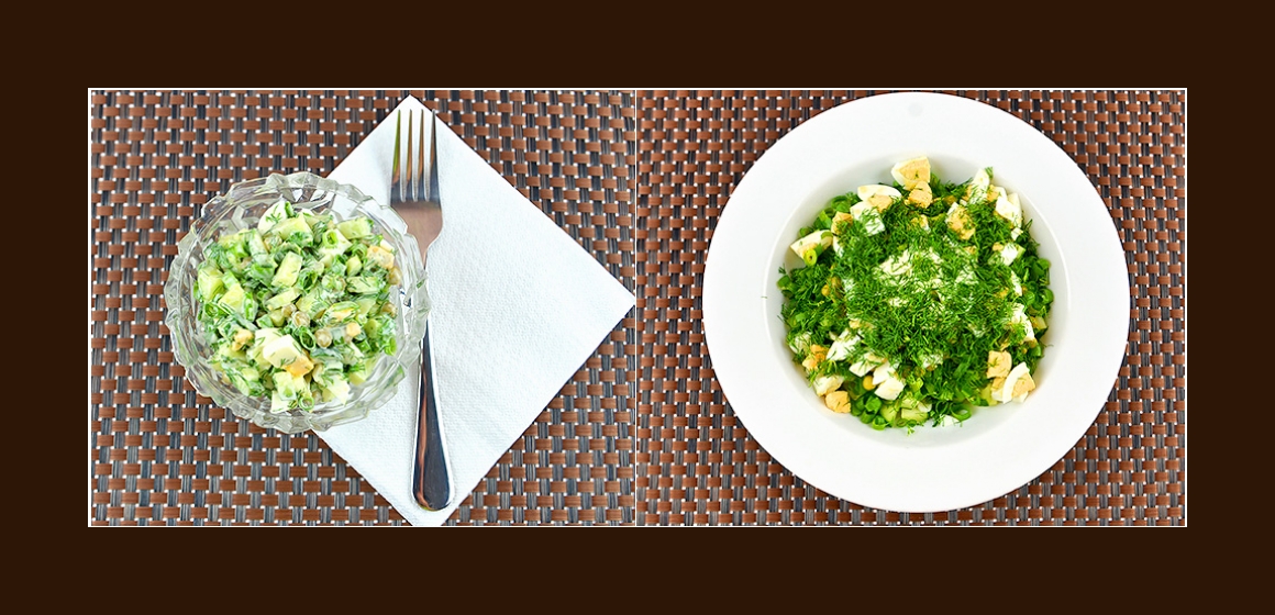frischer Salat mit Dill